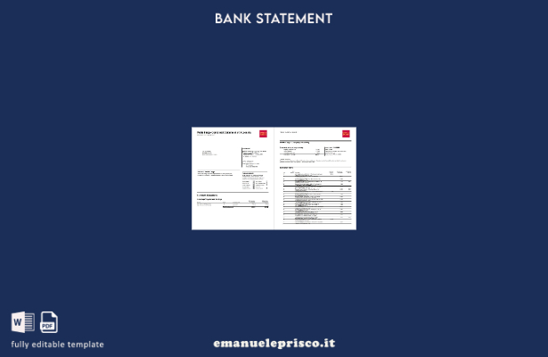 modello di pagine di parole dell'estratto conto bancario USA Wells Fargo in st 1